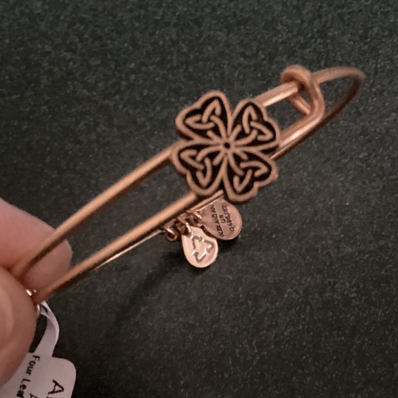 Alex and Ani Expandable Wire Bracelet Four Leaf Clover Slider New with tag - Picture 6 of 10